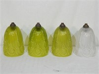 Set of 4 Art Deco French Glass Shades