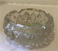 Cut crystal large ashtray measuring 2 1/2 inches