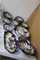 LOT OF HAND PAINTED DISHES, PLATTERS, BOWLS,