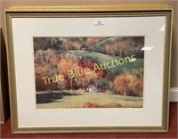 Large Gold Frame With Matte Country Landscape -- B