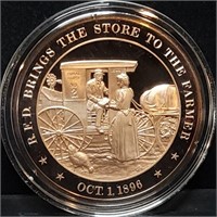 Franklin Mint 45mm Bronze US History Medal 1896