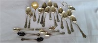 VARIOUS PATTERNS ANTIQUE STERLING SILVER SPOONS