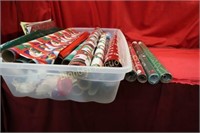 Christmas Gift Wrap in Storage Tote w/ Lid