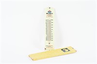 AMOCO PIPELINE CO. TIN THERMOMETER WITH BOX