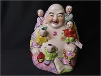 Famille Rose Laughing Buddha w/5 Children