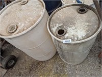 (2) 35 Gallon & (1) 55 Gallon Plastic Barrels