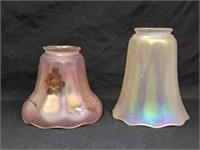 (2) Carnival Glass Lamp Shades - See Description