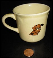 Cute Vintage Children's Ceramic Mug- Puppy & Chick