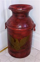 VINTAGE MILK CAN WITH EAGLE DECORATION