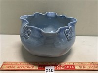 SIGNED POTTERY RUFFED BOWL