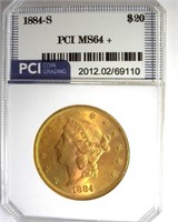 1884-S Gold $20 MS64+ LISTS $35000