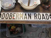DOBERMAN ROAD SIGN