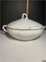 Antique Gold & White Henry Alcock Tureen