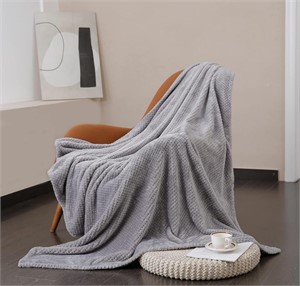 $55 (Q) Fleece Bed Blanket Grey