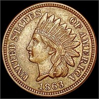 1863 Indian Head Cent CLOSELY UNCIRCULATED