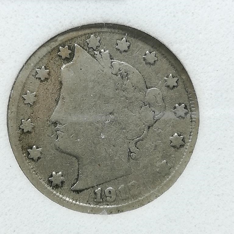 1912 S V Nickel 5c