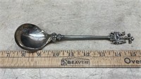 Antique Sterling Silver Serving Spoon w/Religious
