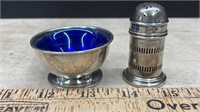 Antique Sterling Silver Salt Dish & Shaker. *SC