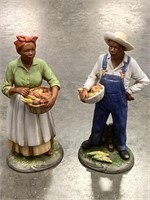 Homco Figurines Black Farmer Couple