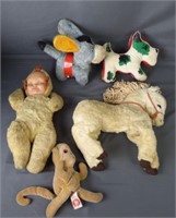 1960's Vintage Plush Toys- Horse, Donkey, Baby