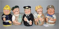 Five various Royal Doulton character jugs