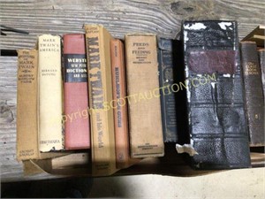 19 vintage books, teaching guide , dictionary,
