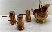 9.5x9.5in-  Antique Brass & Copper Coal Scuttle