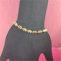 14k Gold Pig Bracelet 0.15oz
