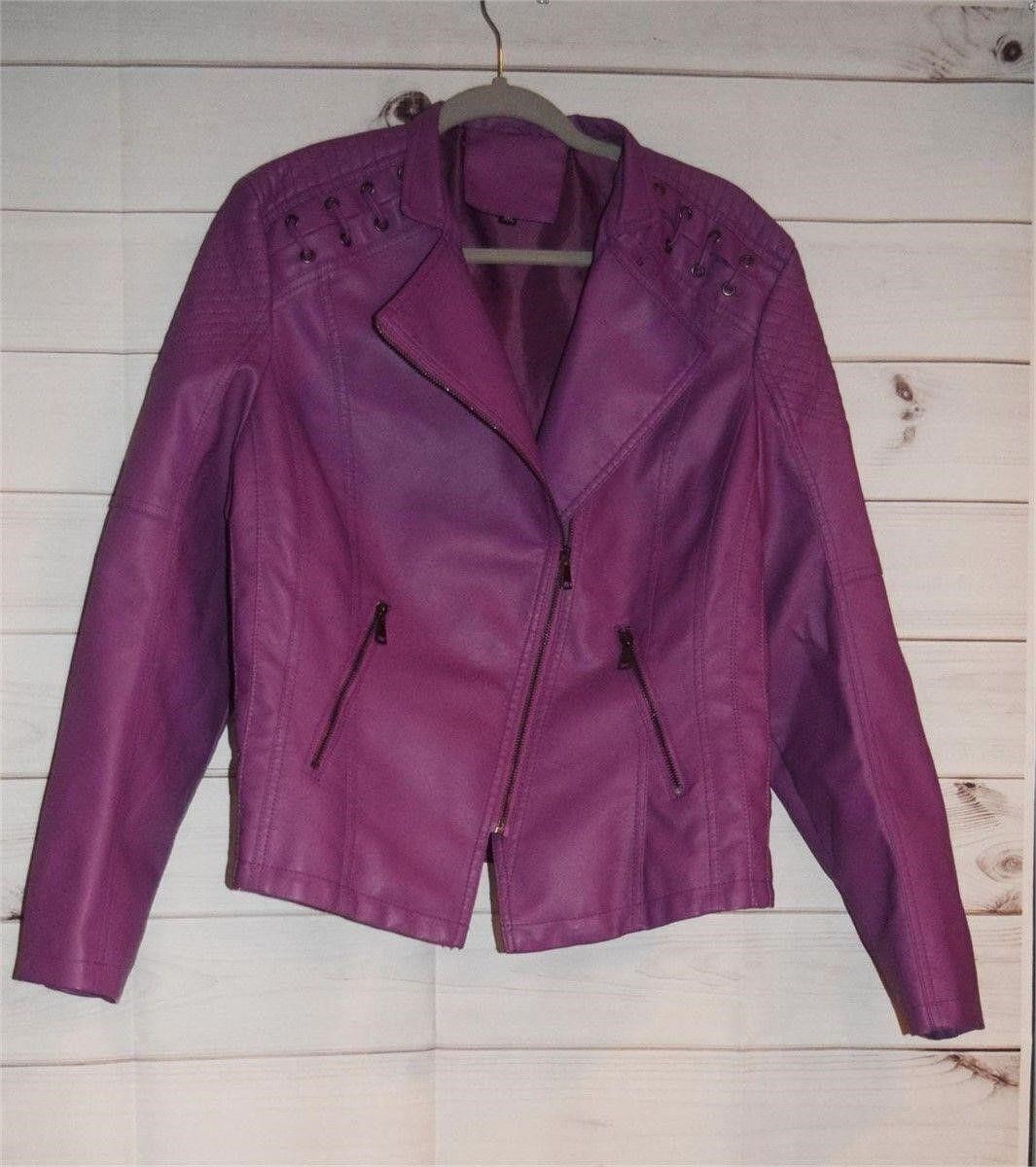 VEGAN LEATHER MOTO JACKET XL WOMENS