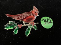 Cardinal Christmas Pin