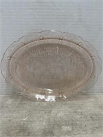 Vintage Pink Depression Glass Oval Platter