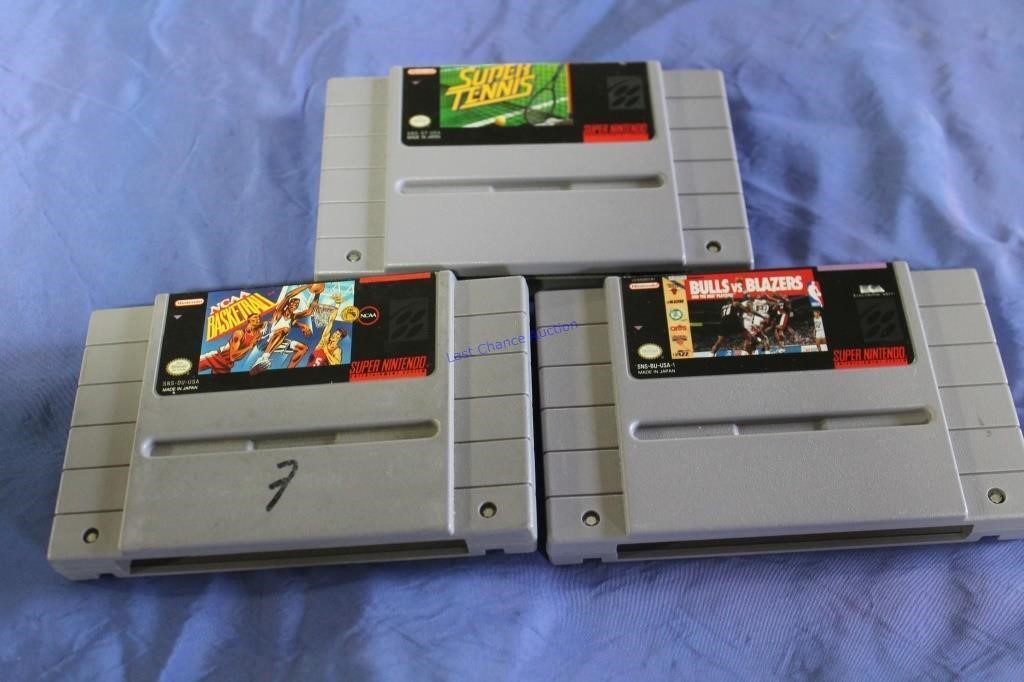 SNES Super Tennis,NCAA BB, BullsvsBlazers Gam