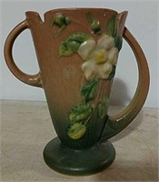 Roseville White Rose vase