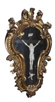Antique Crucifix in Gilt Carved Framed