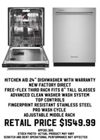 Kitchen Aid 24" Dishwasher w/ Warranty