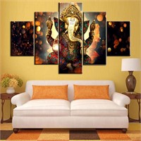 Ganesha Paintings 5 Piece Canvas(60'Wx40'H)