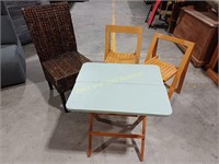 3 Chairs & Folding Table