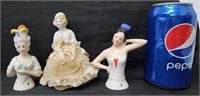 3 Antique Porcelain Half Dolls