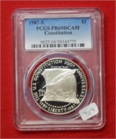 1987 S Constitution Dollar PCGS PR69 DCAM