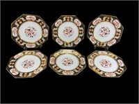 6- Antique Wedgewood Octagon Plates