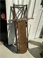 Antique wood and metal sled