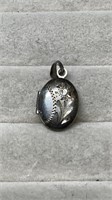 Sterling Silver Vintage Etched Locket CMC STER