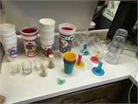 ass plastic cups, margarita glasses