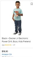 Black+decker Jr. Electronic Power Drill, Boys,