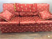 BROYHILL MAROON/GOLD SOFA/COUCH