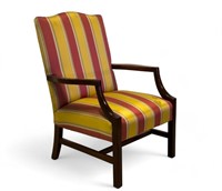 Chippendale Style Upholstered Armchair