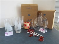 Avon Dessert Plates, Glasses, Wind Chime NO SHIP