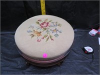 Antique Needle Point Foot Stool