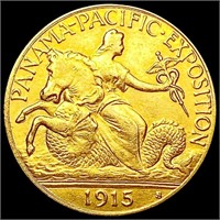 1915-S Pan-Pac $2.50 Gold Quarter Eagle CLOSELY