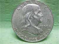 1958-D Ben Franklin Half Dollar